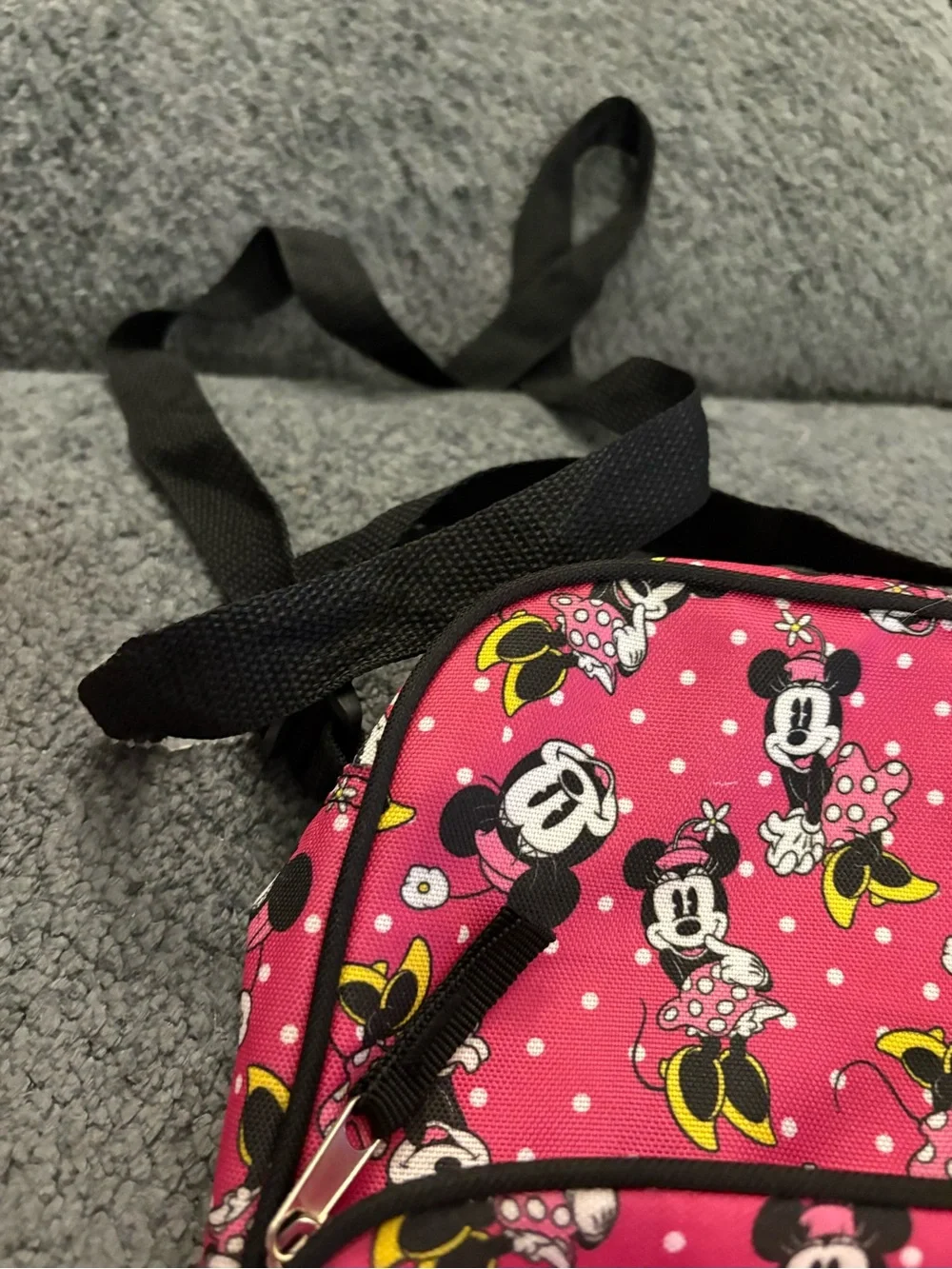 Disney Minnie Mouse Hot Pink Crossbody Bag with Black Trim